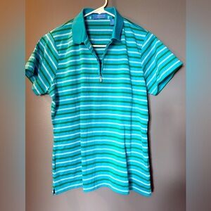 Pure Performance Fairway Greene Women's Sz L Golf Shirt 1/4 Zip Cotton Blend Top